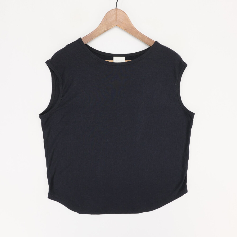 Varley Tank Top Womens S Black Ribbed Muscle Tee Sleeveless Crewneck Athleisure
